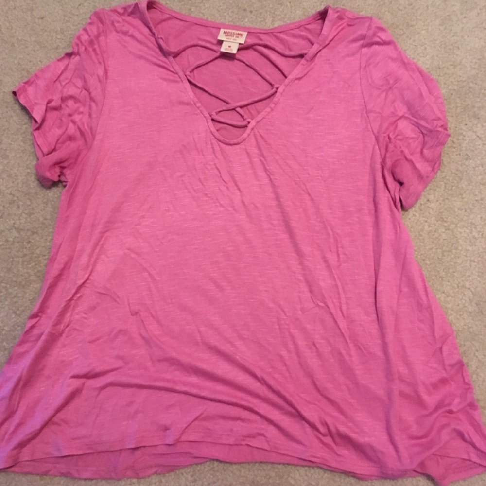 Pink Mossimo cross cross tee